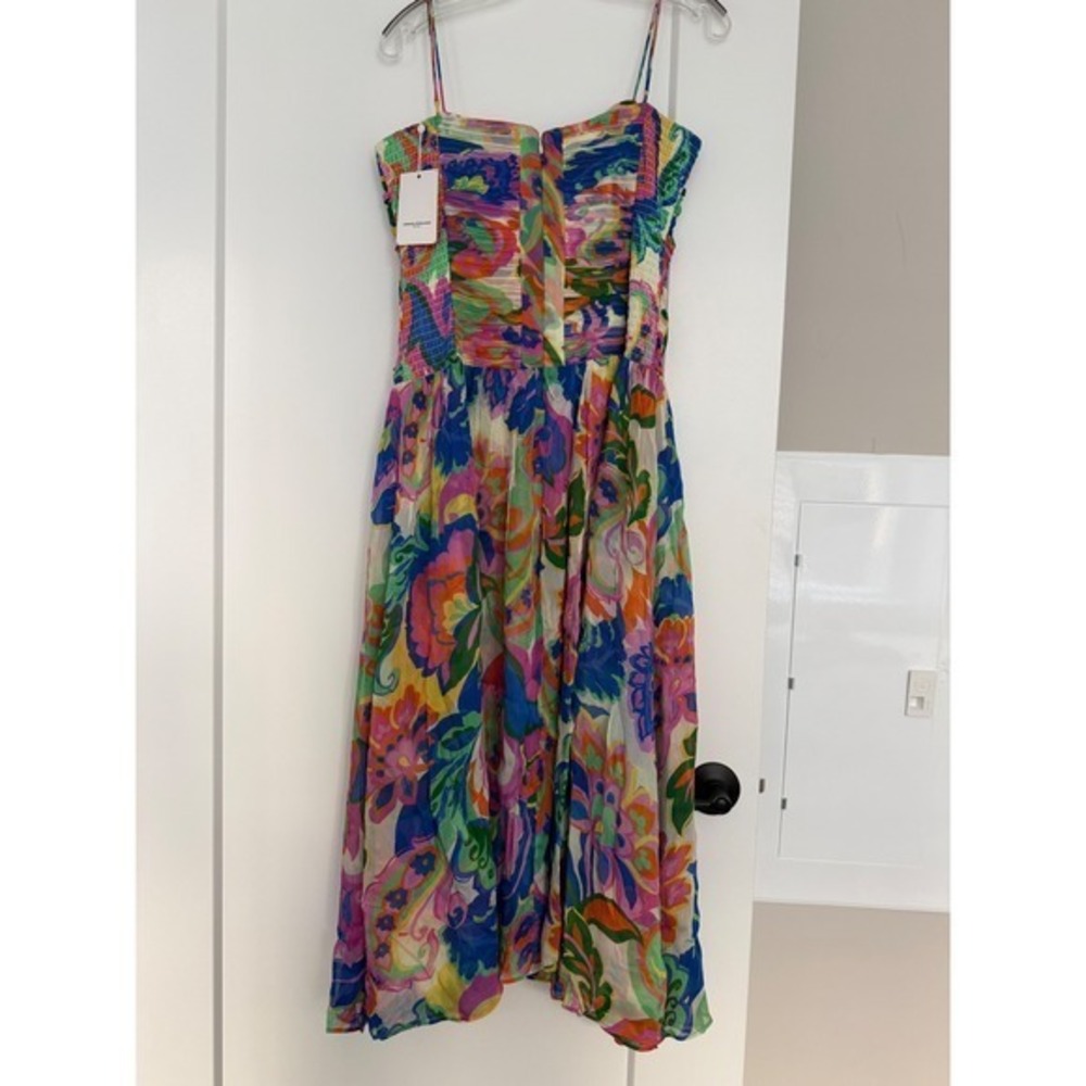 Amanda Uprichard Lumiere Silk Midi Dress Multicolor Floral Paisley CH-22660FD M - Picture 4 of 15